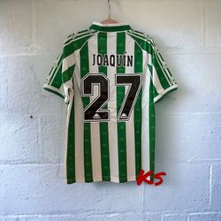 Real Betis Joaquin #27 Retro Soccer Jersey Home Green 95/97 Men size Shirt