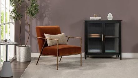 Faux Velvet Arm Chair