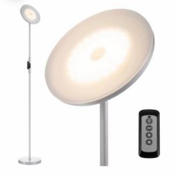 JOOFO Floor Lamp,30W/2400LM Sky LED Modern Torchiere 3 Color Temperatures Super Bright Floor Lamps-Tall Standing Pole Light with Remote & Touch Contro