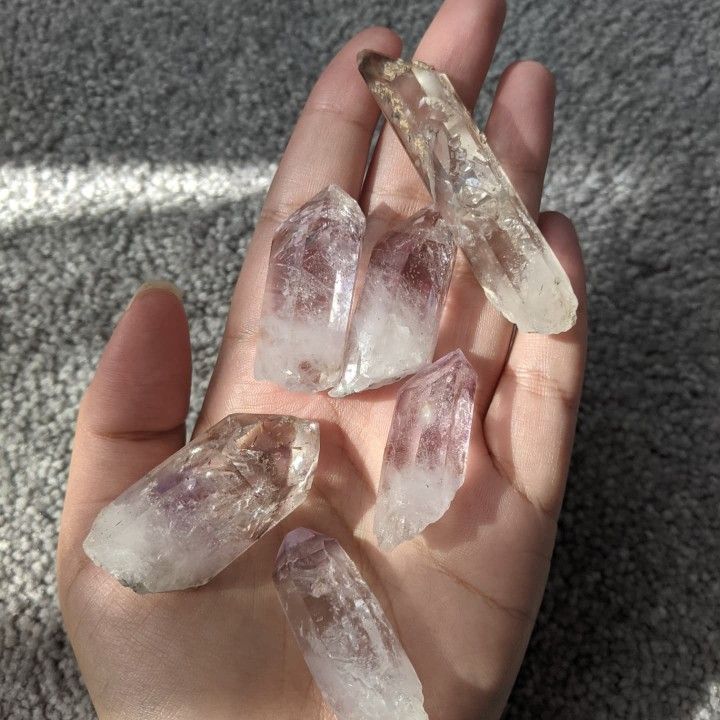 Lot Of 6 Smoky Brandberg Amethyst Crystals