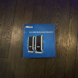 iMicro IMD168B 2.0 Channel Stereo Speakers with USB Power, 3.5mm AUX.