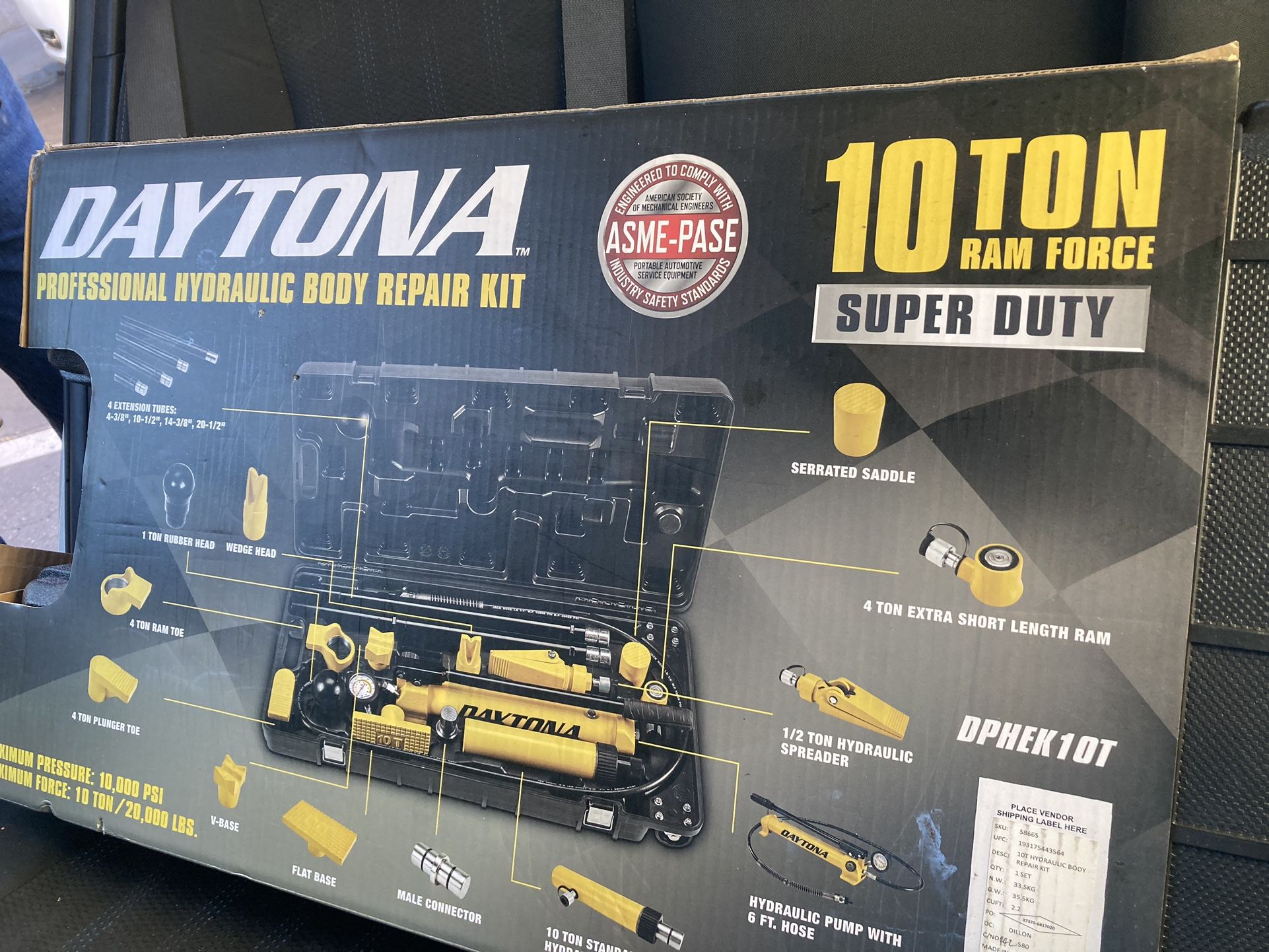daytona professional hydraulic body repair kit 10 Ton