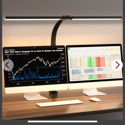 SKYLEO Led Desk Lamp For Home Office - Eye Caring Architect Desk Light With Clamp - Computer Monitor Light With Stepless Dimming Touch Control - 5 Col