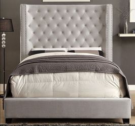 Brand New Light Grey Queen Bed Frame (Available in Eastern King)