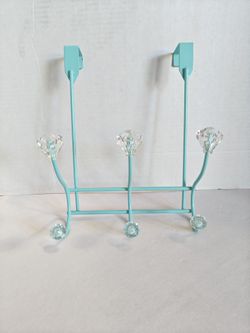 Over The Door Double Hook Hanger Crystal Blue
