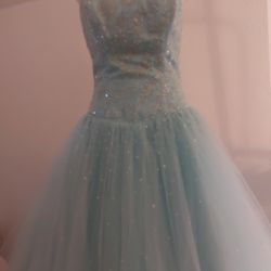 Aqua Sequined Gown 