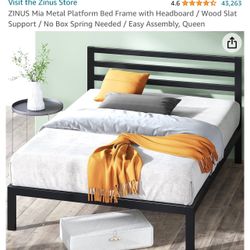 Zinus* Metal Platform Bed With Headboard 