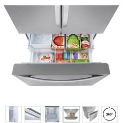 LG  LRFLS3206S 36 Inch Smart Depth MAX French Door Refrigerator with 32 Cu. Ft. Capacity, Wi-Fi Enabled, SmartDiagnosis™, Glide N' Serve® Drawer, 6 Do