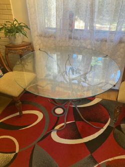 Custom Metal Glass Top Table