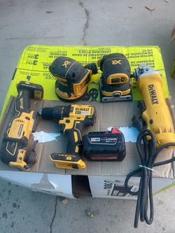 DeWalt Power Tool Lot with Milwaukee Battery