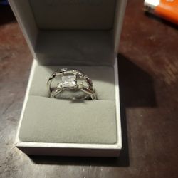 Sterling Silver Wedding Band Set 