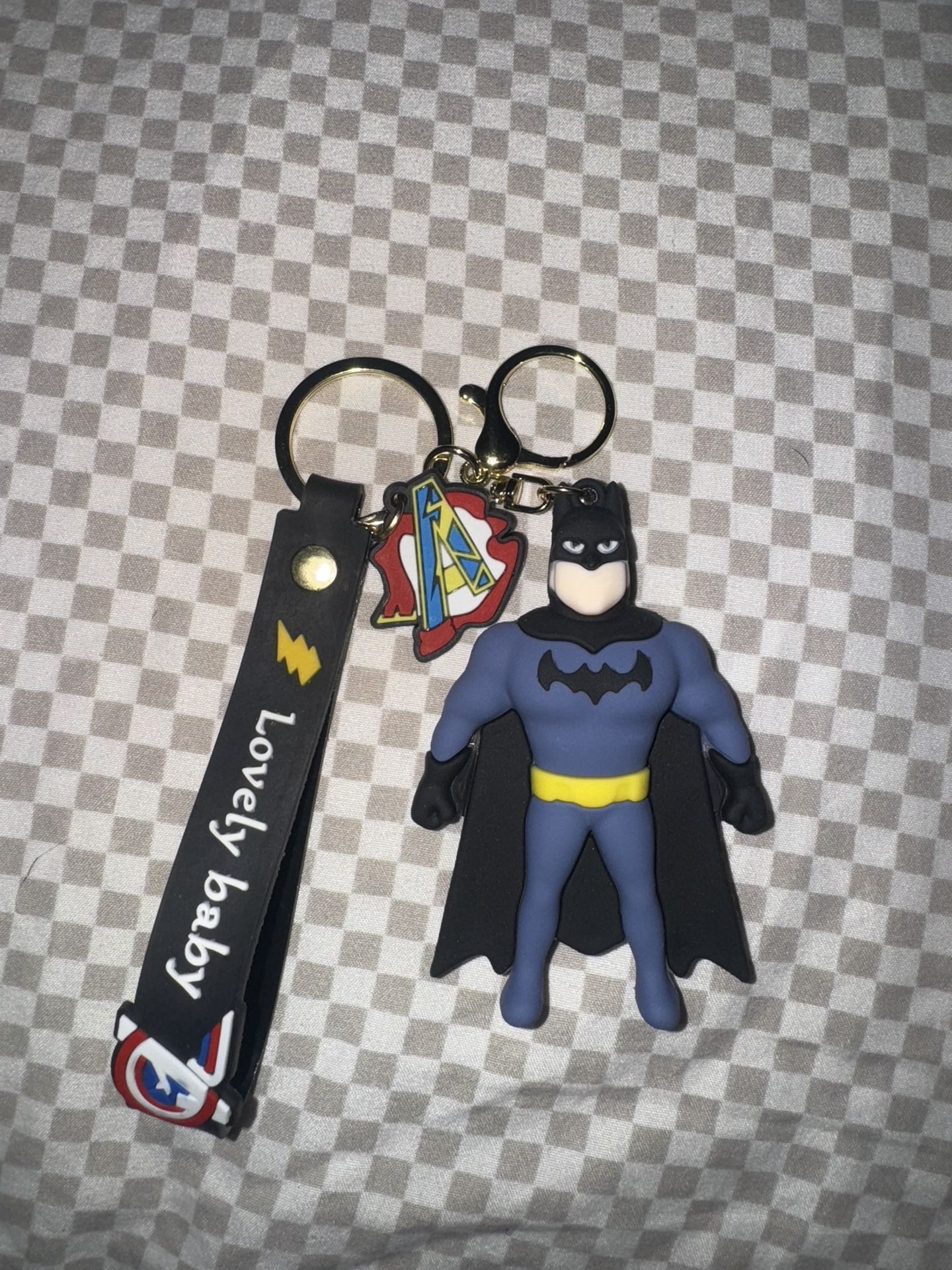 Batman Keychain With Wrist Strap And Bag Clip