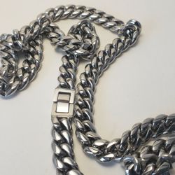 26" stainless 10mm cuban link chain