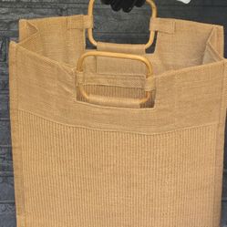 Jute Stylish Tan Tote Bag 