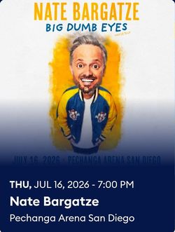 1 ticket for Nate Bargatze