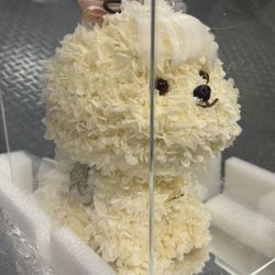 Petal Maltese Preserved Rose Flower Dog, Eternal Flower Arrang Holiday gift