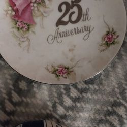 Twenty five years anniversary plate
