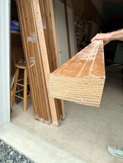 Stained trim shelving etc