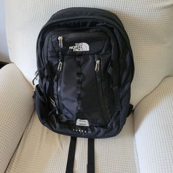 Vintage The North Face Surge II Backpack Black Laptop School Hiking Bag