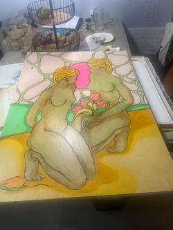 Original Figure Painting on Canvas Board
