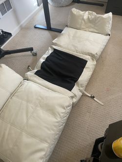 Cream Bean Bag Chair Bed