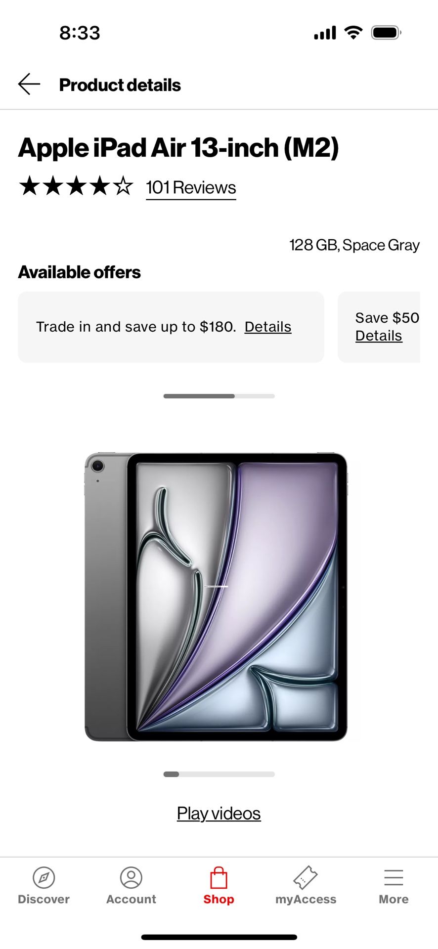 Apple iPad Air 13 Inch 128g