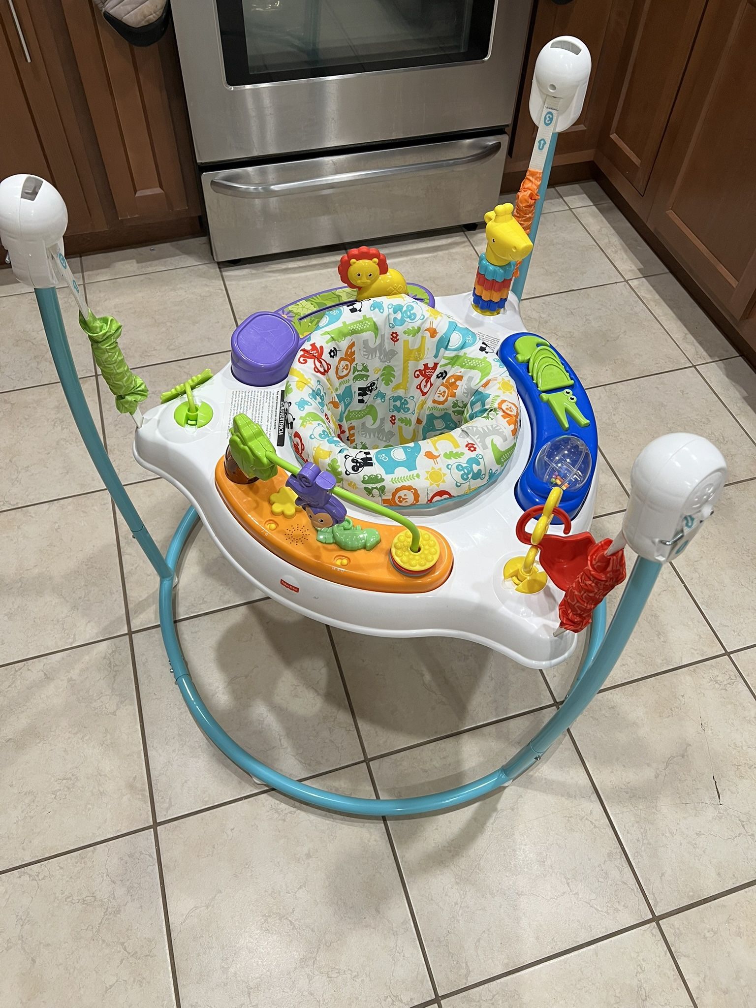 Fisher-Price Baby Bouncer Color Climbers Jumperoo Musical Activity Center with Lights Sounds