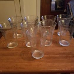 9 vintage etched pepsi fountain glasses
