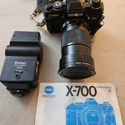 Minolta X700 With Lense & Vivitar 2800 Flash