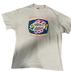 Pike Place T-Shirt Seattle Public Market Seafood Fish Tee Top Vintage 90s Large
