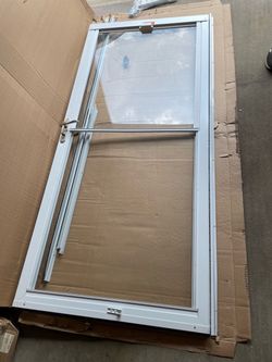 White storm door 36x80 Hinge Left -right handed white