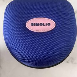 SIMOLIO Pink Wireless Bluetooth Headphones for Kids Music Blue w/ Case