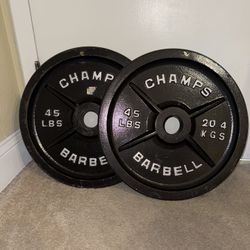 Olympic Weight Plates - Pair of 45s - Total 90 Pounds 