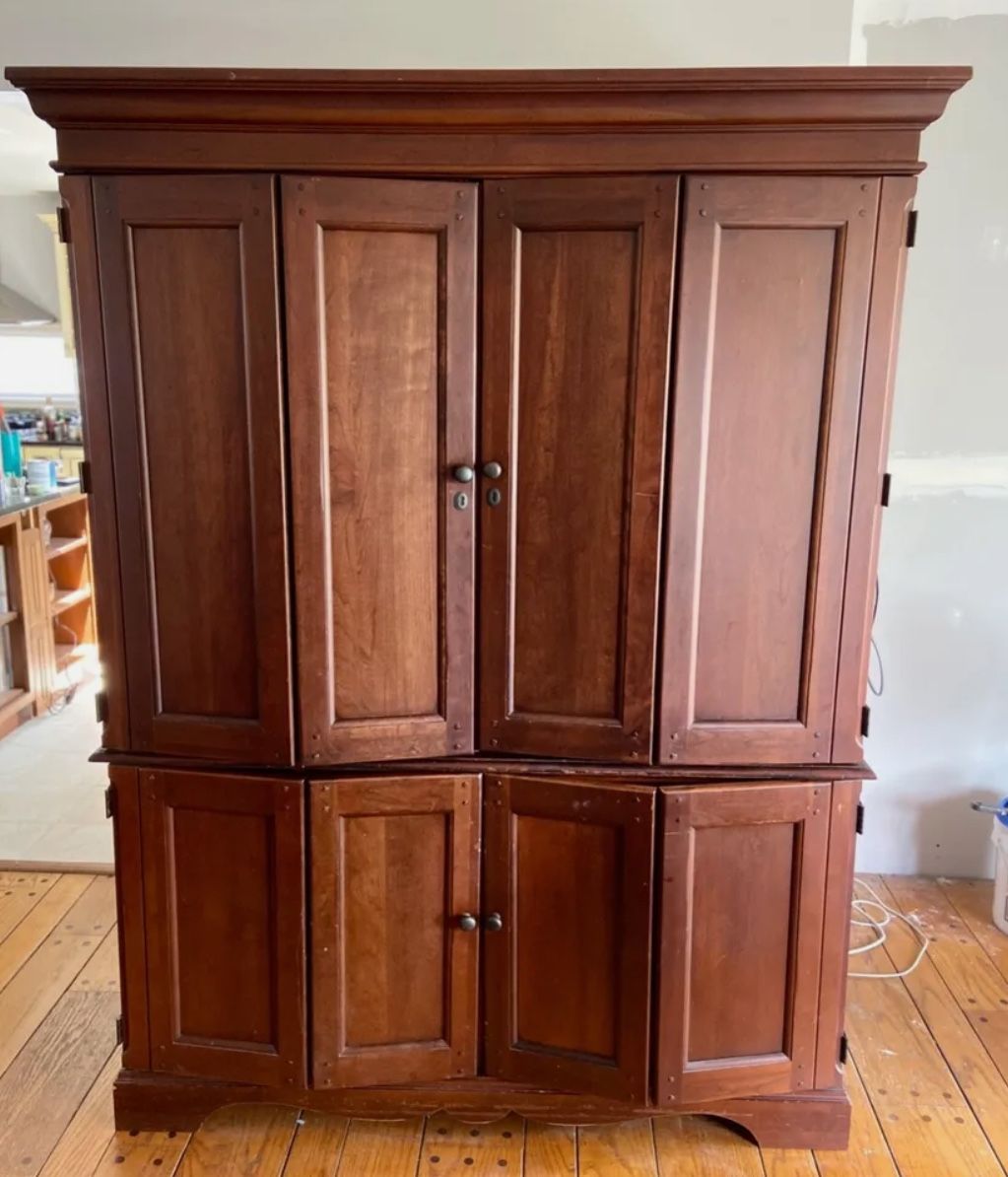 Hooker Solid Cherry Armoire  and Adjustable Shelves