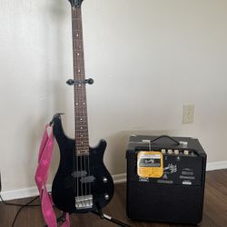 Electric Bass And Amplifier 