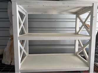 White Farmhouse Console Table / Entryway Shelf
