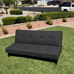 Modern Gray Futon Sofa Bed – Fold-Down Couch