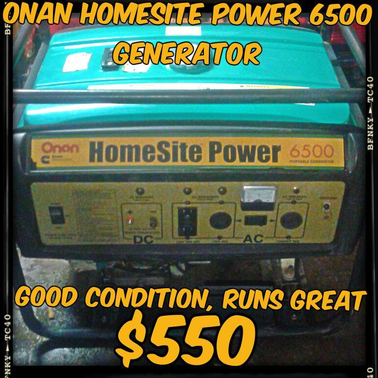Lower price 450$$$ ONAN HomeSite Power 6500 Generator