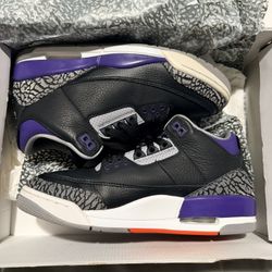 Jordan 3 Court Purple Size 7.5