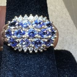 14 K Yellow Gold Diamond Tanzanite Ring