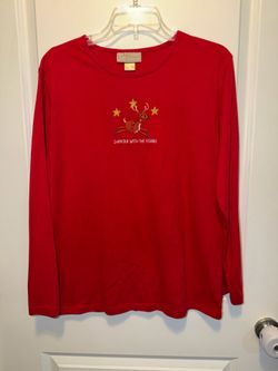 Vintage M&C Sportswear DANCER with the stars long-sleeve Christmas top size X-Large
