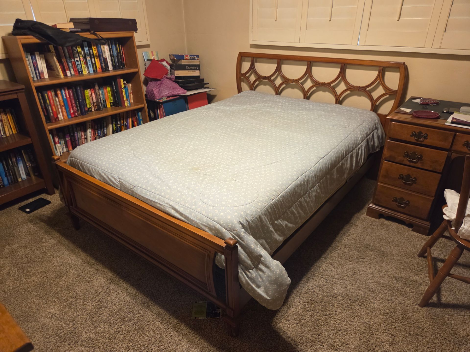 Vintage Mid Century full size bed cherry wood