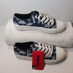 NEW: FOCO Dallas Mavericks Women's Repeat Print Low Top Sneakers Shoes, Size 7