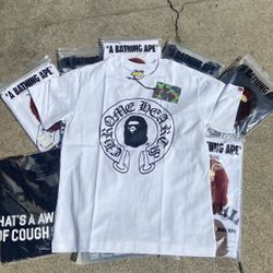 Bape x Chrome Hearts White Tee