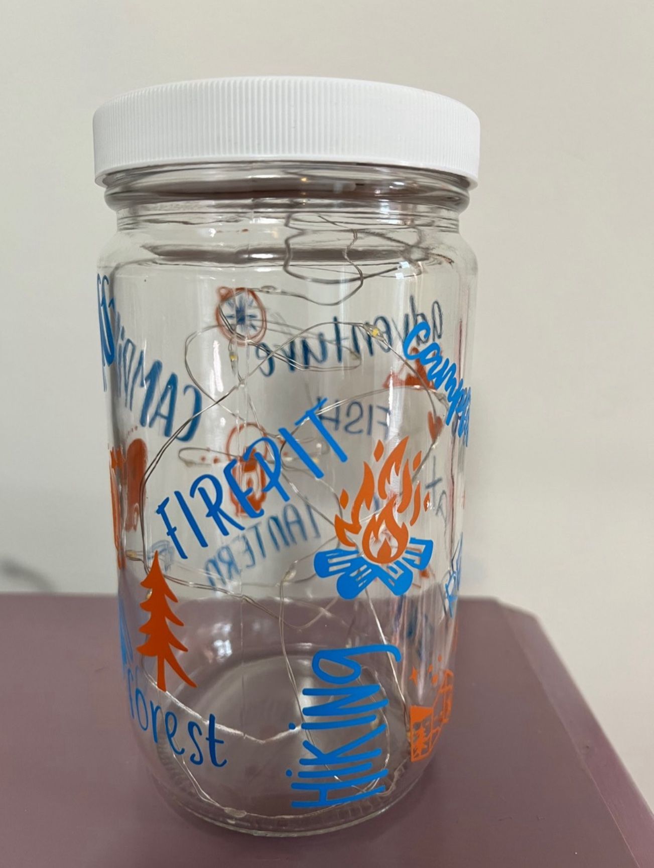 Camping jar w/ fairy lights