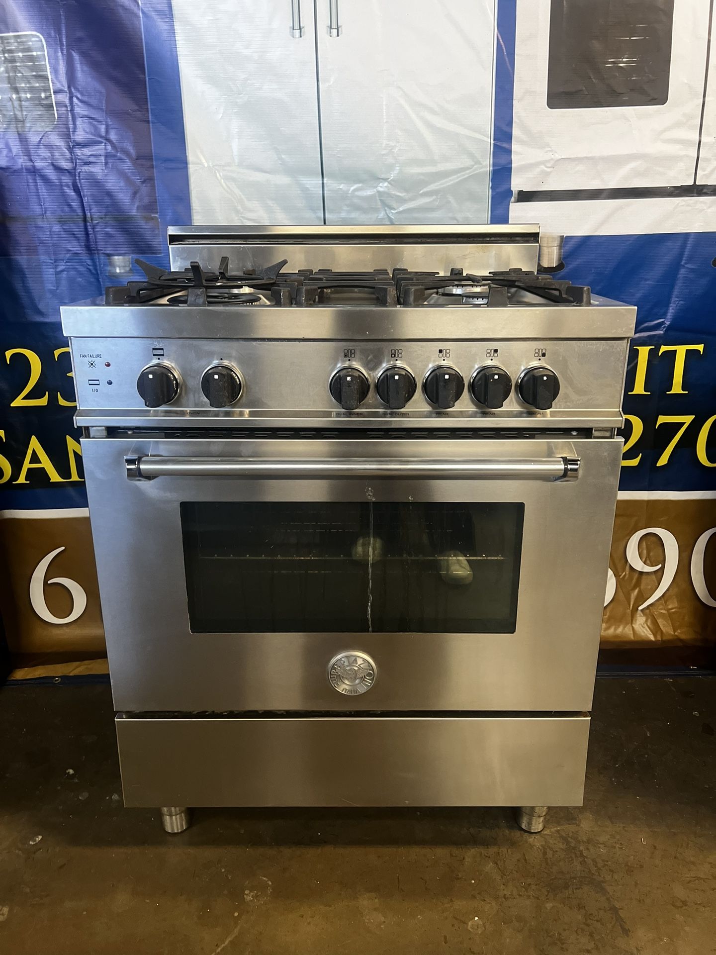 BERTAZZONI 30” ALL GAS RANGE STOVE STAINLESS STEEL