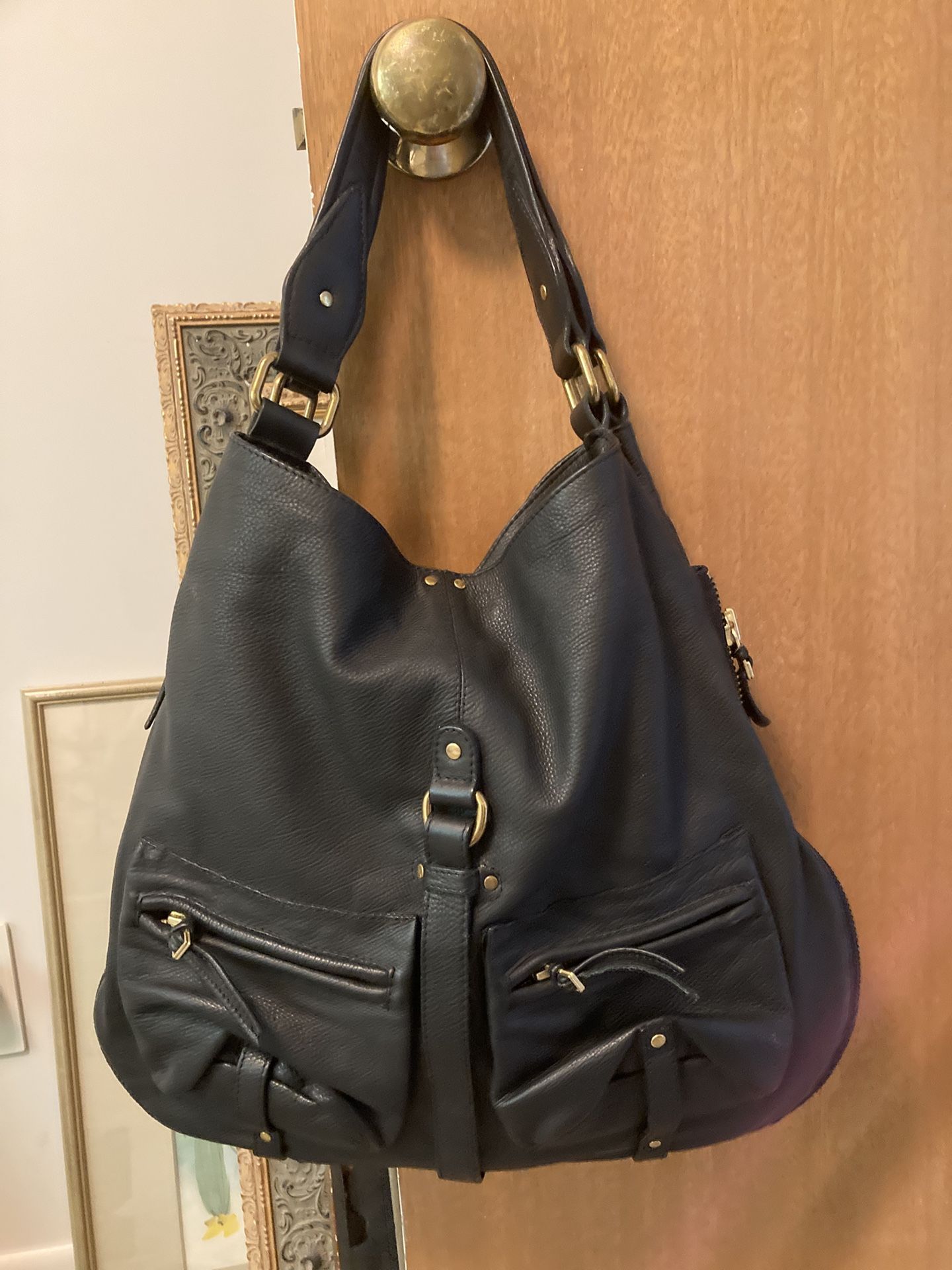 Jerome Dreyfus Etienne Calf Skin Leather Purse Hobo Handbag