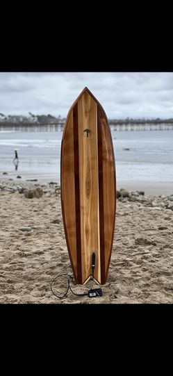 Hand Crafted Wooden Hollow 6’ 2” Fish Surfboard