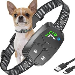 Dog Bark Collar for Large Medium Small Dogs, Rechargeable Smart Dog Anti Barking Training Collar with 7 Adjustable Sensitivity, 4 Training Modes, IPX7