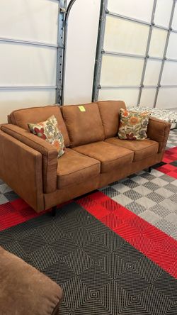 Brown Suede Fire Retarded Starter Couch